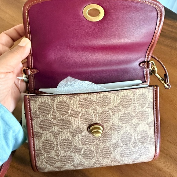 COACH Kiplock Crossbody in Signature Canvas B4/Tan Rust C4204 NWT OS - Picture 5 of 10